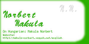norbert makula business card